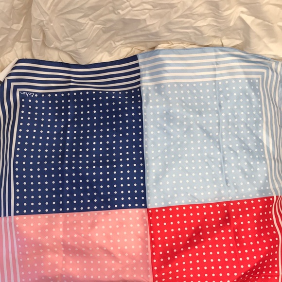 2 for $20 DOTTY SILK SQUARE Echo RED WHITE & BLUE - Picture 3 of 5
